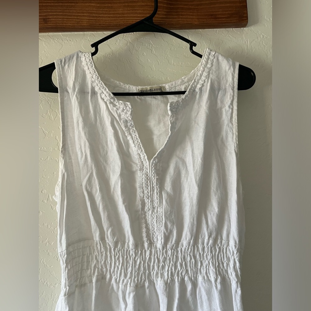 TERZO MILLENIO LINEN DRESS SIZE MEDIUM